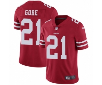 Men's Nike San Francisco 49ers #21 Frank Gore Red Team Color Vapor Untouchable Limited Player NFL Jersey