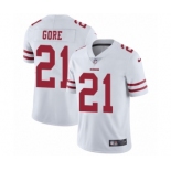 Men's Nike San Francisco 49ers #21 Frank Gore White Vapor Untouchable Limited Player NFL Jersey