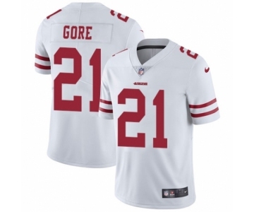 Men's Nike San Francisco 49ers #21 Frank Gore White Vapor Untouchable Limited Player NFL Jersey