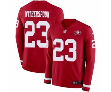 Men's Nike San Francisco 49ers #23 Ahkello Witherspoon Limited Red Therma Long Sleeve NFL Jersey