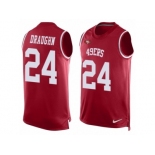 Men's Nike San Francisco 49ers #24 Shaun Draughn Limited Red Player Name & Number Tank Top NFL Jersey