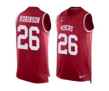 Men's Nike San Francisco 49ers #26 Rashard Robinson Limited Red Player Name & Number Tank Top NFL Jersey