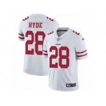 Men's Nike San Francisco 49ers #28 Carlos Hyde Vapor Untouchable Limited White NFL Jersey