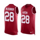 Men's Nike San Francisco 49ers #28 Jerick McKinnon Limited Red Player Name & Number Tank Top NFL Jersey