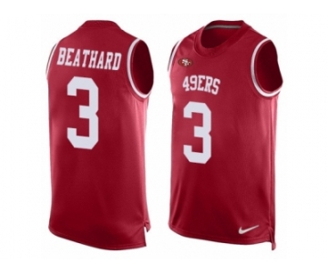 Men's Nike San Francisco 49ers #3 C. J. Beathard Limited Red Player Name & Number Tank Top NFL Jersey