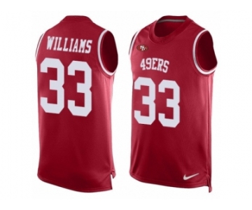 Men's Nike San Francisco 49ers #33 Joe Williams Limited Red Player Name & Number Tank Top NFL Jersey