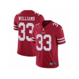 Men's Nike San Francisco 49ers #33 Joe Williams Vapor Untouchable Limited Red Team Color NFL Jersey