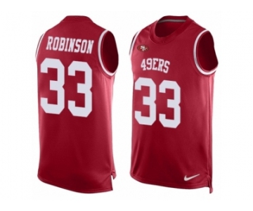 Men's Nike San Francisco 49ers #33 Rashard Robinson Limited Red Player Name & Number Tank Top NFL Jersey