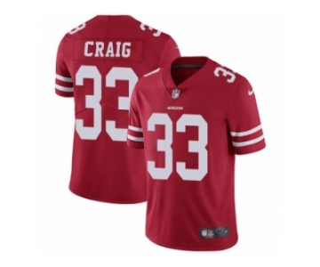 Men's Nike San Francisco 49ers #33 Roger Craig Vapor Untouchable Limited Red Team Color NFL Jersey