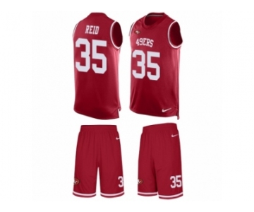 Men's Nike San Francisco 49ers #35 Eric Reid Limited Red Tank Top Suit NFL Jerse