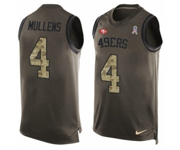 Men's Nike San Francisco 49ers #4 Nick Mullens Limited Green Salute to Service Tank Top NFL Jersey