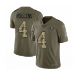 Men's Nike San Francisco 49ers #4 Nick Mullens Limited Olive Camo 2017 Salute to Service NFL Jersey