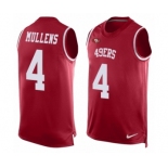 Men's Nike San Francisco 49ers #4 Nick Mullens Limited Red Player Name & Number Tank Top NFL Jersey