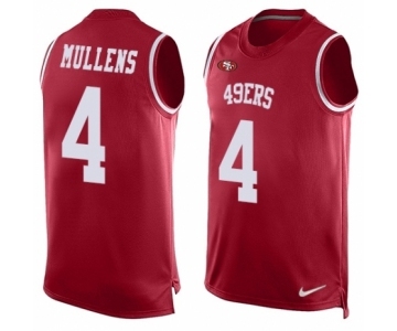 Men's Nike San Francisco 49ers #4 Nick Mullens Limited Red Player Name & Number Tank Top NFL Jersey