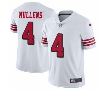 Men's Nike San Francisco 49ers #4 Nick Mullens Limited White Rush Vapor Untouchable NFL Jersey