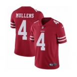 Men's Nike San Francisco 49ers #4 Nick Mullens Red Team Color Vapor Untouchable Limited Player NFL Jersey