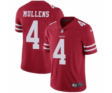 Men's Nike San Francisco 49ers #4 Nick Mullens Red Team Color Vapor Untouchable Limited Player NFL Jersey