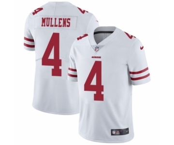 Men's Nike San Francisco 49ers #4 Nick Mullens White Vapor Untouchable Limited Player NFL Jersey