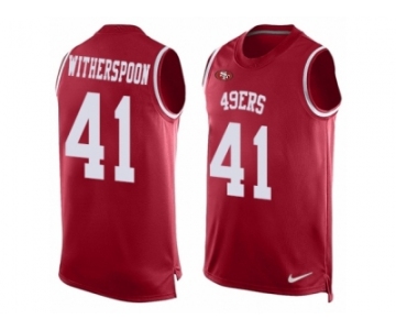 Men's Nike San Francisco 49ers #41 Ahkello Witherspoon Limited Red Player Name & Number Tank Top NFL Jersey