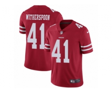 Men's Nike San Francisco 49ers #41 Ahkello Witherspoon Vapor Untouchable Limited Red Team Color NFL Jersey