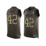 Men's Nike San Francisco 49ers #42 Ronnie Lott Limited Green Salute to Service Tank Top NFL Jersey