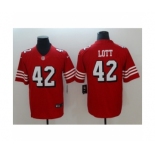 Men's Nike San Francisco 49ers #42 Ronnie Lott Limited red Rush Vapor Untouchable NFL Jerseys