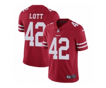 Men's Nike San Francisco 49ers #42 Ronnie Lott Vapor Untouchable Limited Red Team Color NFL Jersey