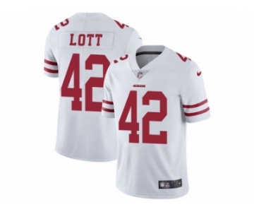 Men's Nike San Francisco 49ers #42 Ronnie Lott Vapor Untouchable Limited White NFL Jersey