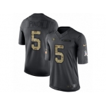 Men's Nike San Francisco 49ers #5 Bradley Pinion Limited Black 2016 Salute to Service NFL Jersey