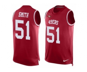 Men's Nike San Francisco 49ers #51 Malcolm Smith Limited Red Player Name & Number Tank Top NFL Jersey