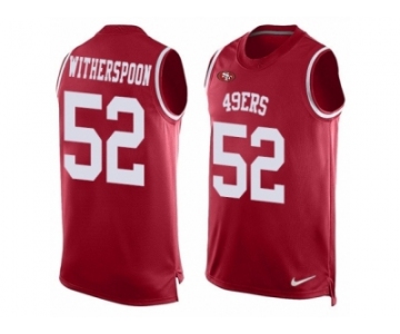 Men's Nike San Francisco 49ers #52 Ahkello Witherspoon Limited Red Player Name & Number Tank Top NFL Jersey