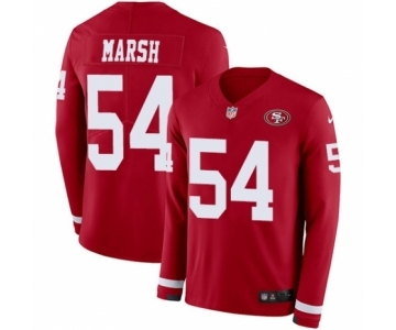 Men's Nike San Francisco 49ers #54 Cassius Marsh Limited Red Therma Long Sleeve NFL Jersey