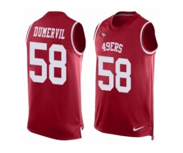 Men's Nike San Francisco 49ers #58 Elvis Dumervil Limited Red Player Name & Number Tank Top NFL Jersey