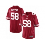 Men's Nike San Francisco 49ers #58 Jeremy Zuttah Limited Red Team Color NFL Jersey