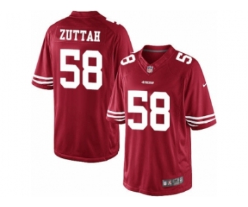 Men's Nike San Francisco 49ers #58 Jeremy Zuttah Limited Red Team Color NFL Jersey