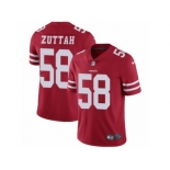 Men's Nike San Francisco 49ers #58 Jeremy Zuttah Vapor Untouchable Limited Red Team Color NFL Jersey