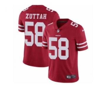 Men's Nike San Francisco 49ers #58 Jeremy Zuttah Vapor Untouchable Limited Red Team Color NFL Jersey