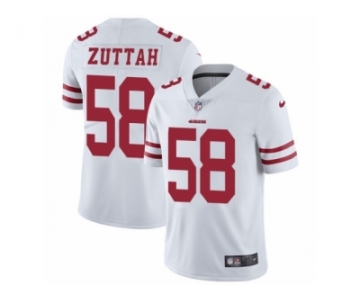 Men's Nike San Francisco 49ers #58 Jeremy Zuttah Vapor Untouchable Limited White NFL Jersey