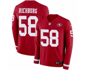 Men's Nike San Francisco 49ers #58 Weston Richburg Limited Red Therma Long Sleeve NFL Jersey