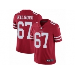 Men's Nike San Francisco 49ers #67 Daniel Kilgore Vapor Untouchable Limited Red Team Color NFL Jersey