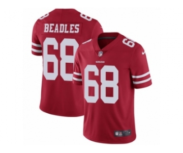 Men's Nike San Francisco 49ers #68 Zane Beadles Vapor Untouchable Limited Red Team Color NFL Jersey