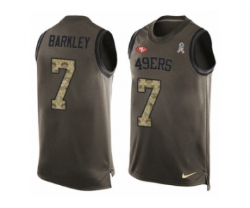 Men's Nike San Francisco 49ers #7 Matt Barkley Limited Green Salute to Service Tank Top NFL Jersey