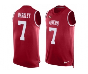 Men's Nike San Francisco 49ers #7 Matt Barkley Limited Red Player Name & Number Tank Top NFL Jersey