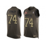 Men's Nike San Francisco 49ers #74 Joe Staley Limited Green Salute to Service Tank Top NFL Jersey