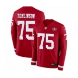 Men's Nike San Francisco 49ers #75 Laken Tomlinson Limited Red Therma Long Sleeve NFL Jersey