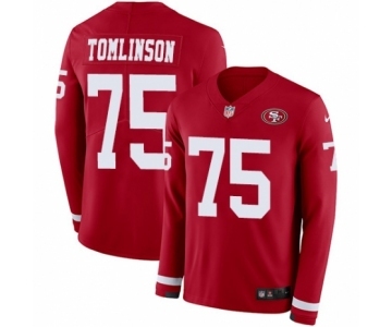 Men's Nike San Francisco 49ers #75 Laken Tomlinson Limited Red Therma Long Sleeve NFL Jersey