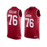 Men's Nike San Francisco 49ers #76 Garry Gilliam Limited Red Player Name & Number Tank Top NFL Jersey