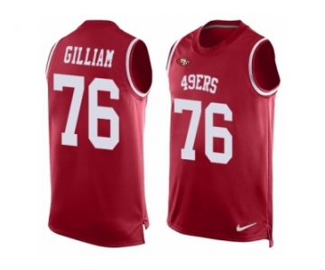 Men's Nike San Francisco 49ers #76 Garry Gilliam Limited Red Player Name & Number Tank Top NFL Jersey