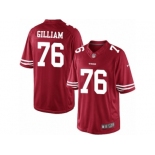 Men's Nike San Francisco 49ers #76 Garry Gilliam Limited Red Team Color NFL Jersey