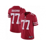 Men's Nike San Francisco 49ers #77 Trent Brown Vapor Untouchable Limited Red Team Color NFL Jersey